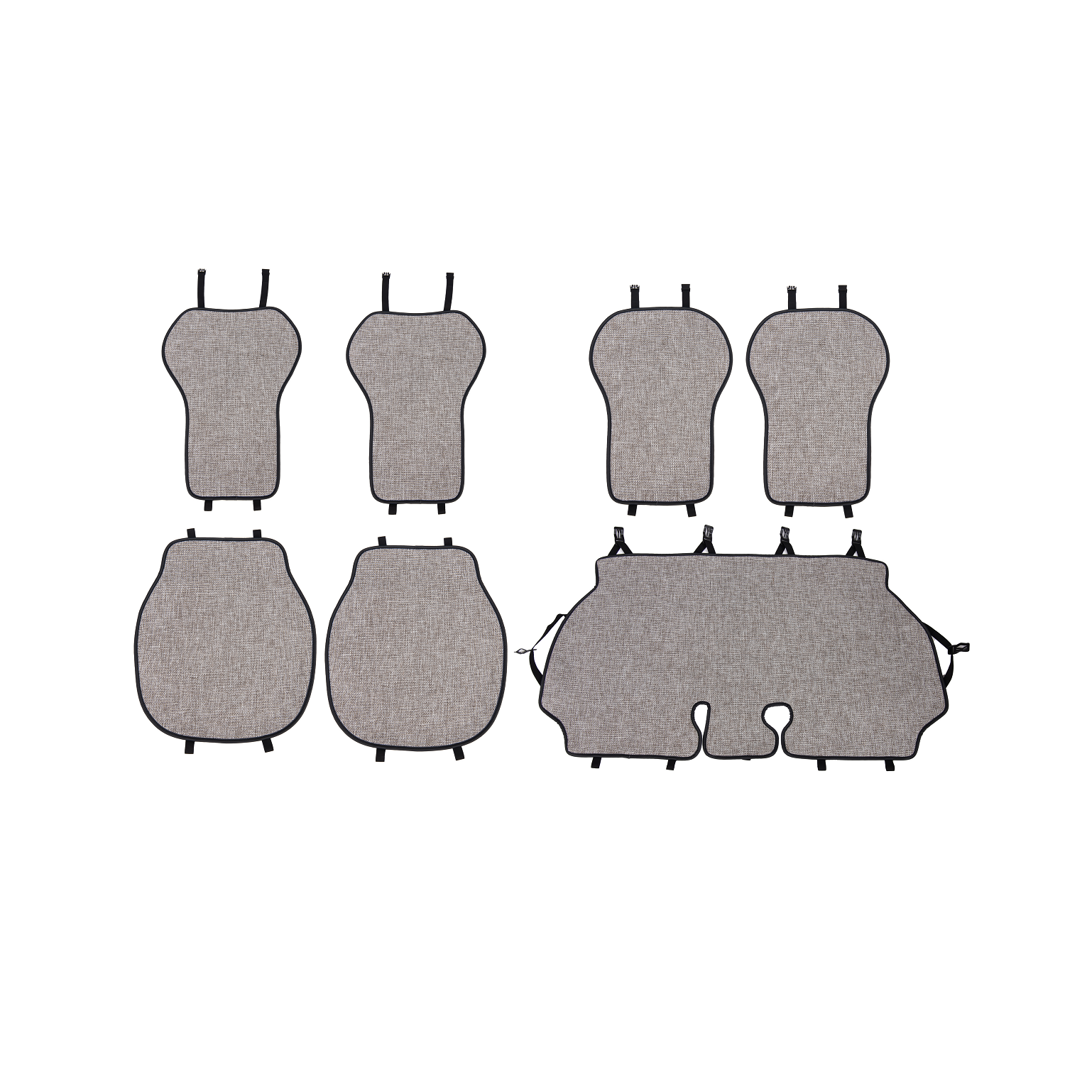 Linen Car Seat Cushion (5-seater full set)