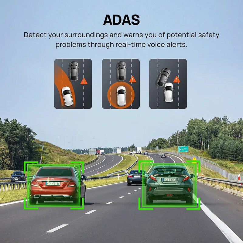 Dash Cam 3K HD with 2-Inch Screen Supports 24-hour Monitoring