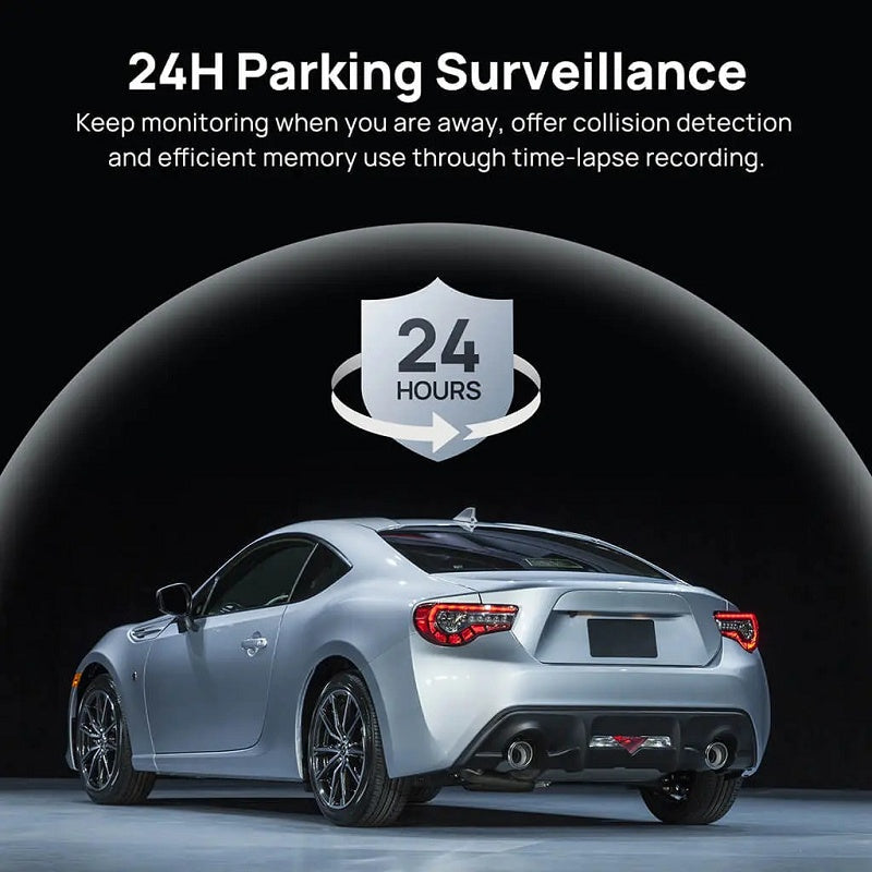 Dash Cam 3K HD with 2-Inch Screen Supports 24-hour Monitoring