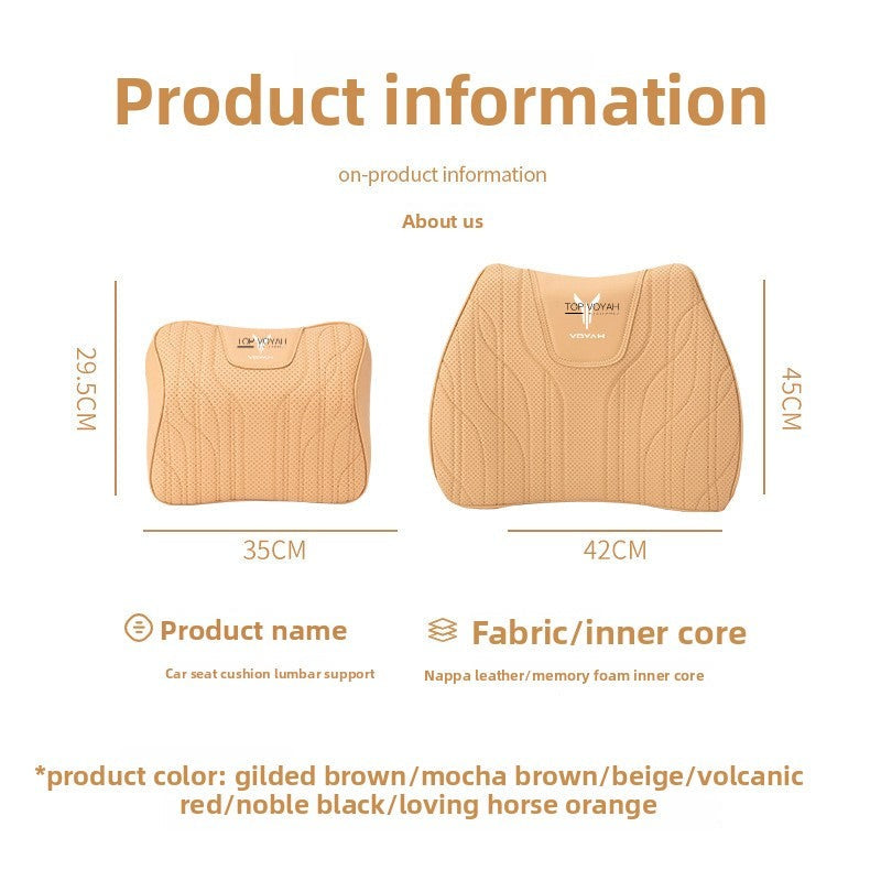Leather Headrest and Lumbar Support Cushion For Voyah