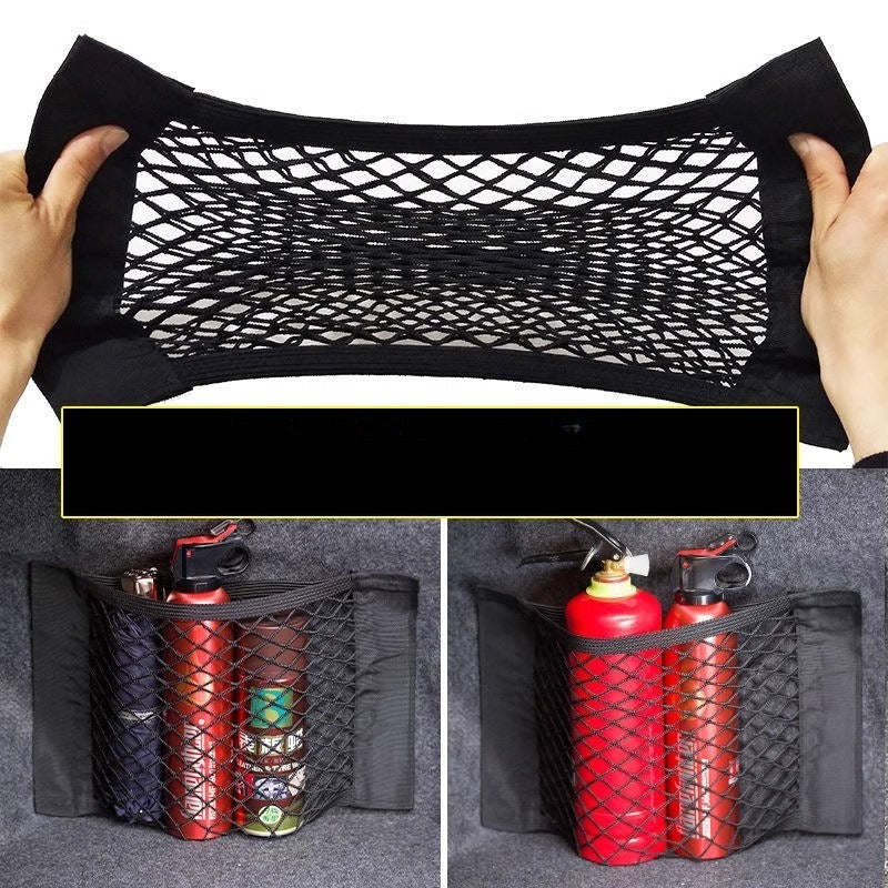 Car Trunk Storage Net Organizer with Velcro