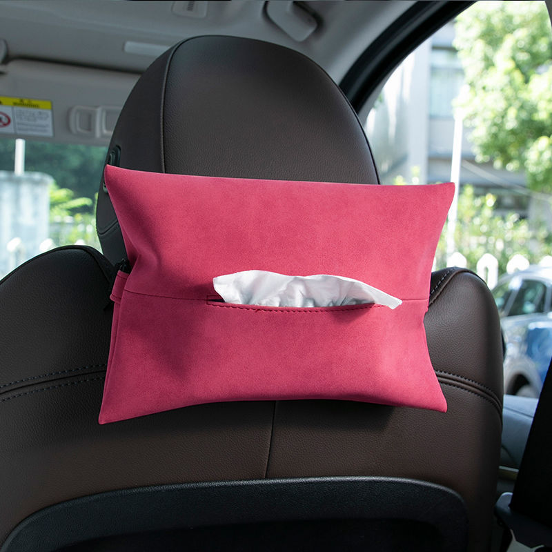 Suede Car Tissue Holder | Soft Interior Decoration Tissue Bag
