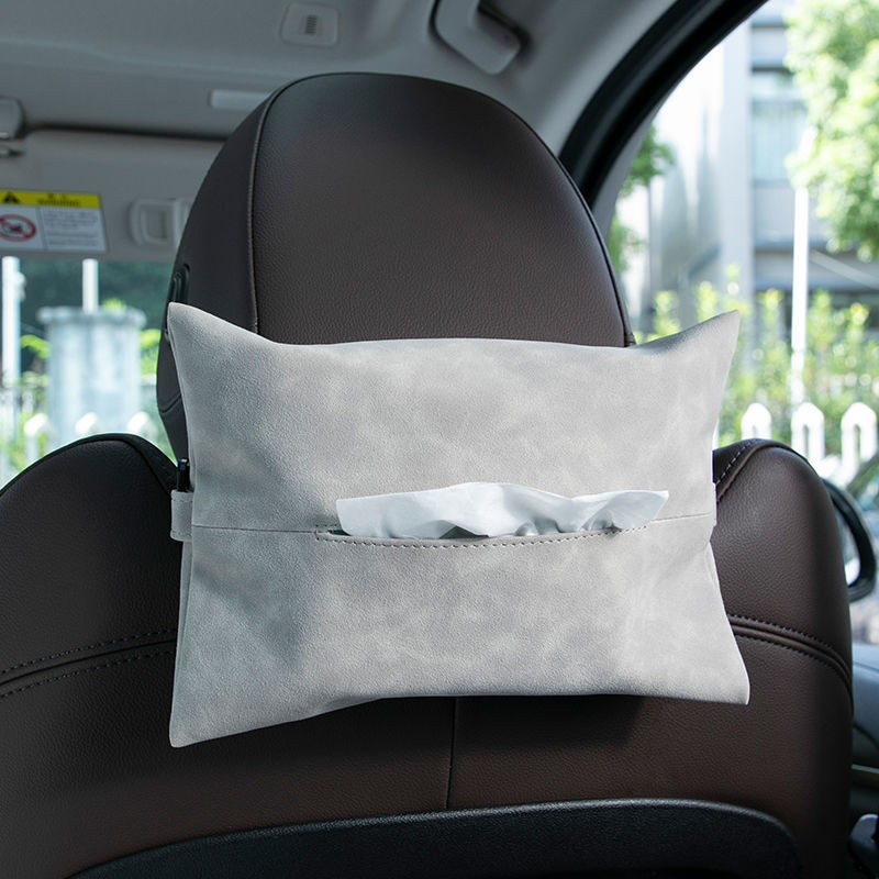 Suede Car Tissue Holder | Soft Interior Decoration Tissue Bag