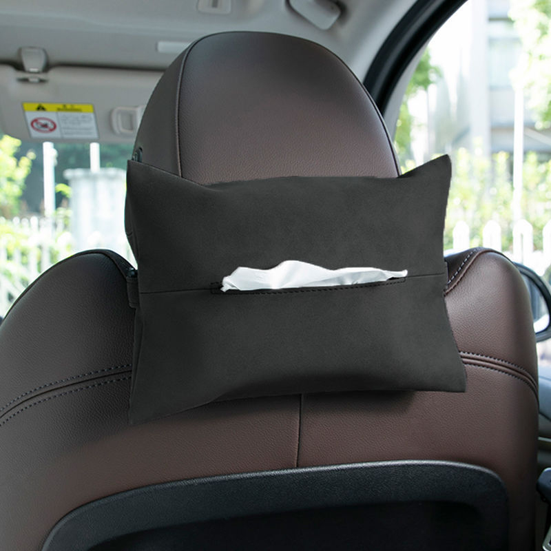 Suede Car Tissue Holder | Soft Interior Decoration Tissue Bag