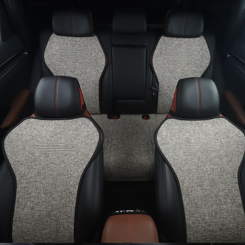 Linen Car Seat Cushion (5-seater full set)